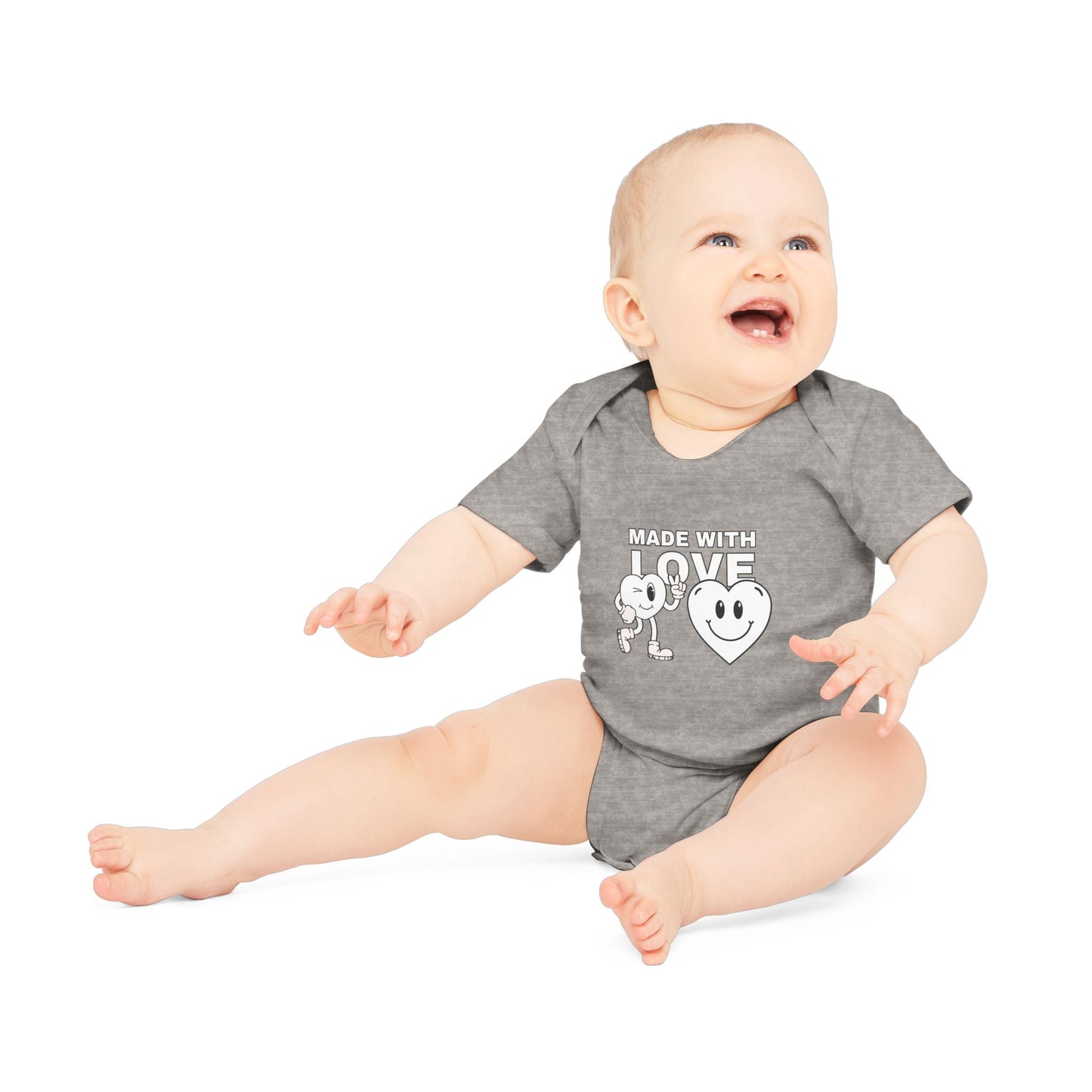 Cute Organic Baby Bodysuit - Made with Love, Eco-Friendly Newborn Gift, Baby Shower Outfit, Infant Apparel, Adorable Baby Clothing