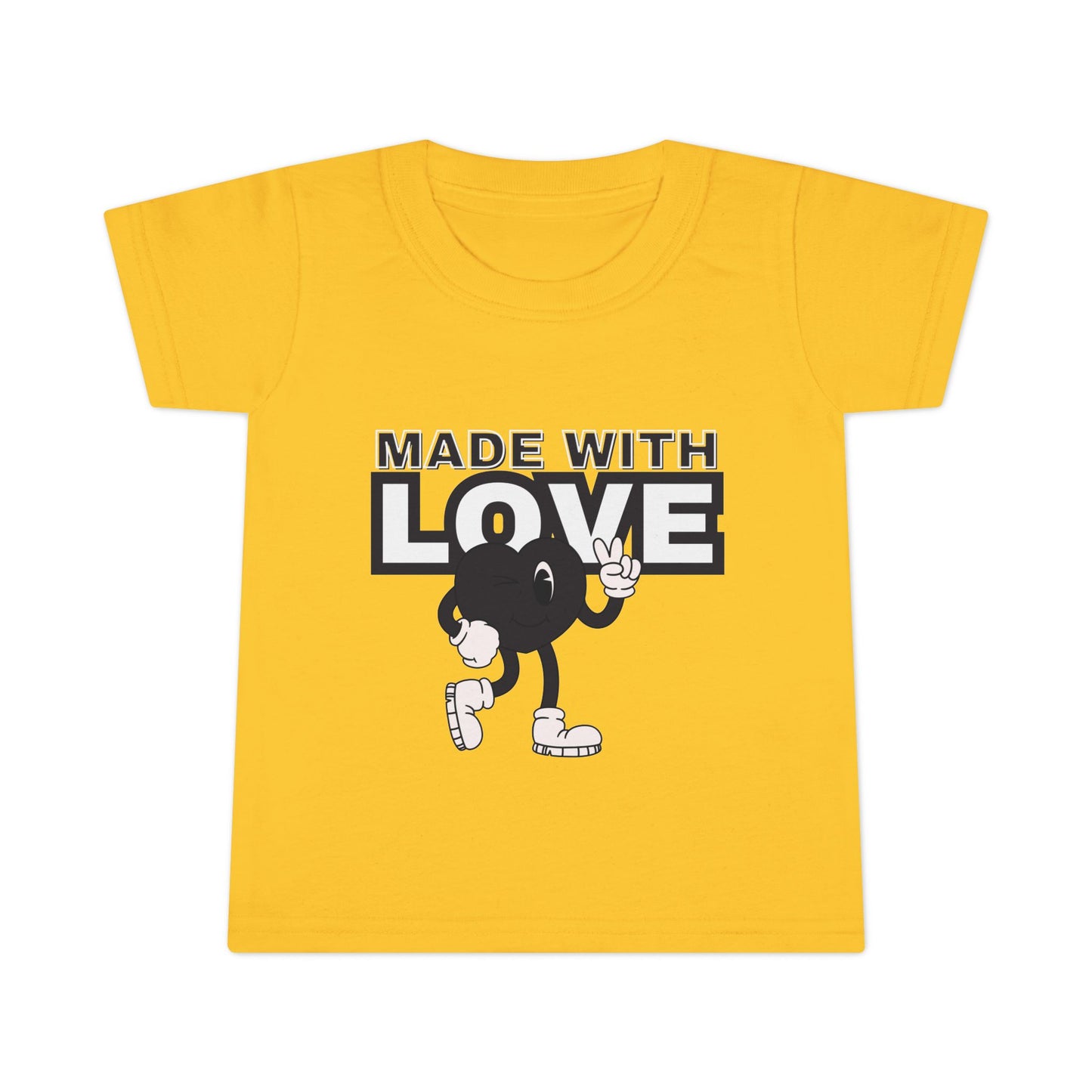 Toddler T-Shirt: Made with Love Graphic Tee, Cute Gift, Kids Apparel, Birthday Outfit, Everyday Wear