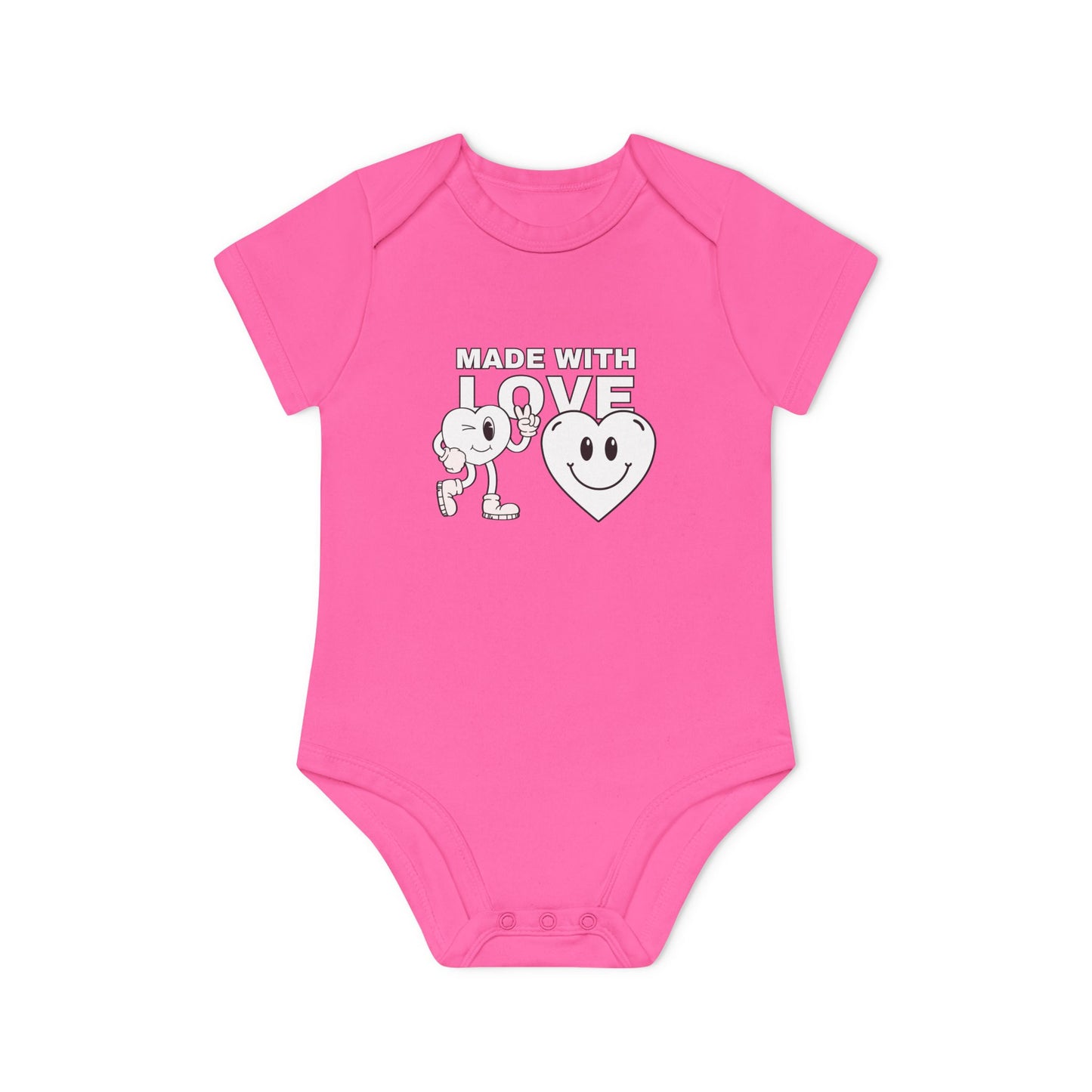 Cute Organic Baby Bodysuit - Made with Love, Eco-Friendly Newborn Gift, Baby Shower Outfit, Infant Apparel, Adorable Baby Clothing