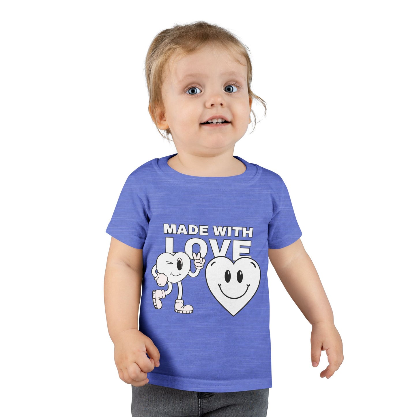 Toddler T-Shirt - Made with Love, Cute Kids Tee, Baby Love Shirt, Gift for Toddlers, Valentine's Day Apparel