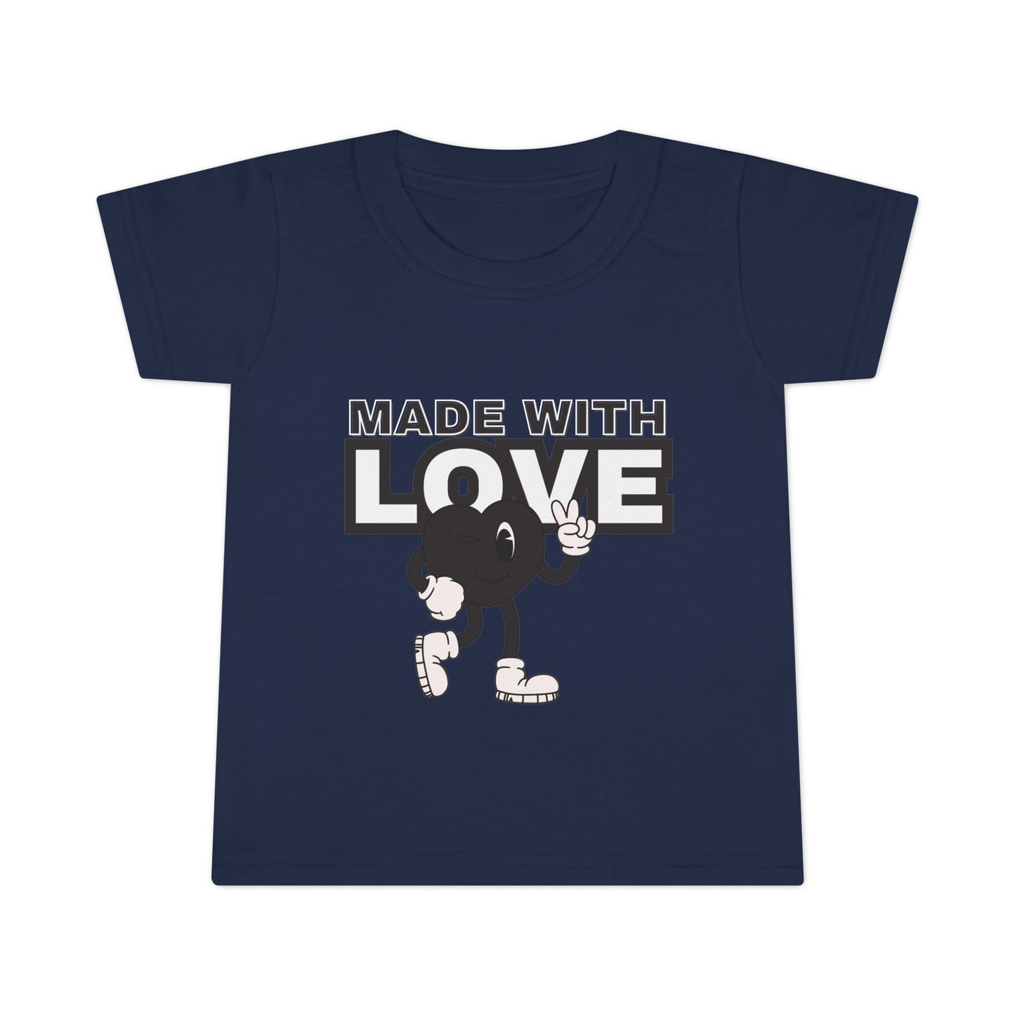 Toddler T-Shirt: Made with Love Graphic Tee, Cute Gift, Kids Apparel, Birthday Outfit, Everyday Wear