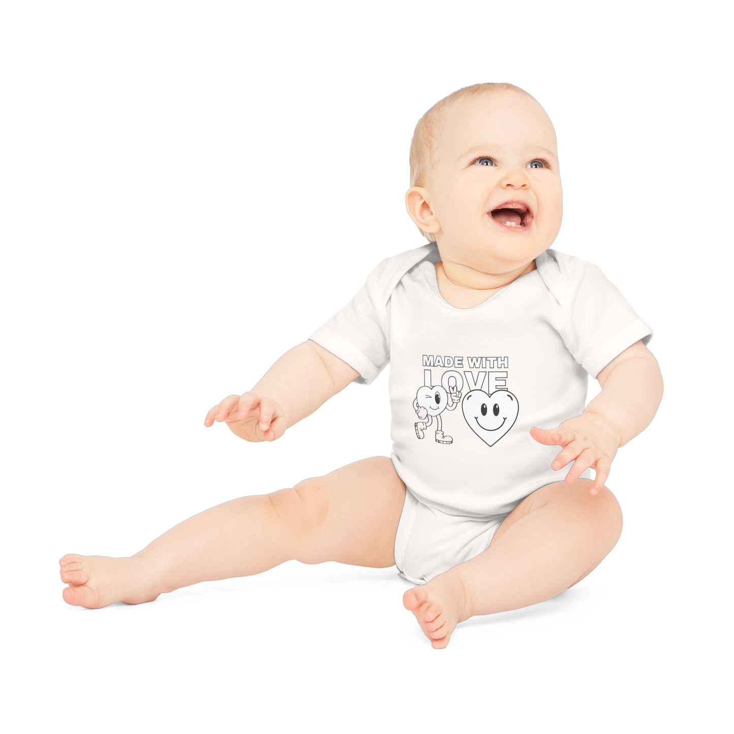 Cute Organic Baby Bodysuit - Made with Love, Eco-Friendly Newborn Gift, Baby Shower Outfit, Infant Apparel, Adorable Baby Clothing