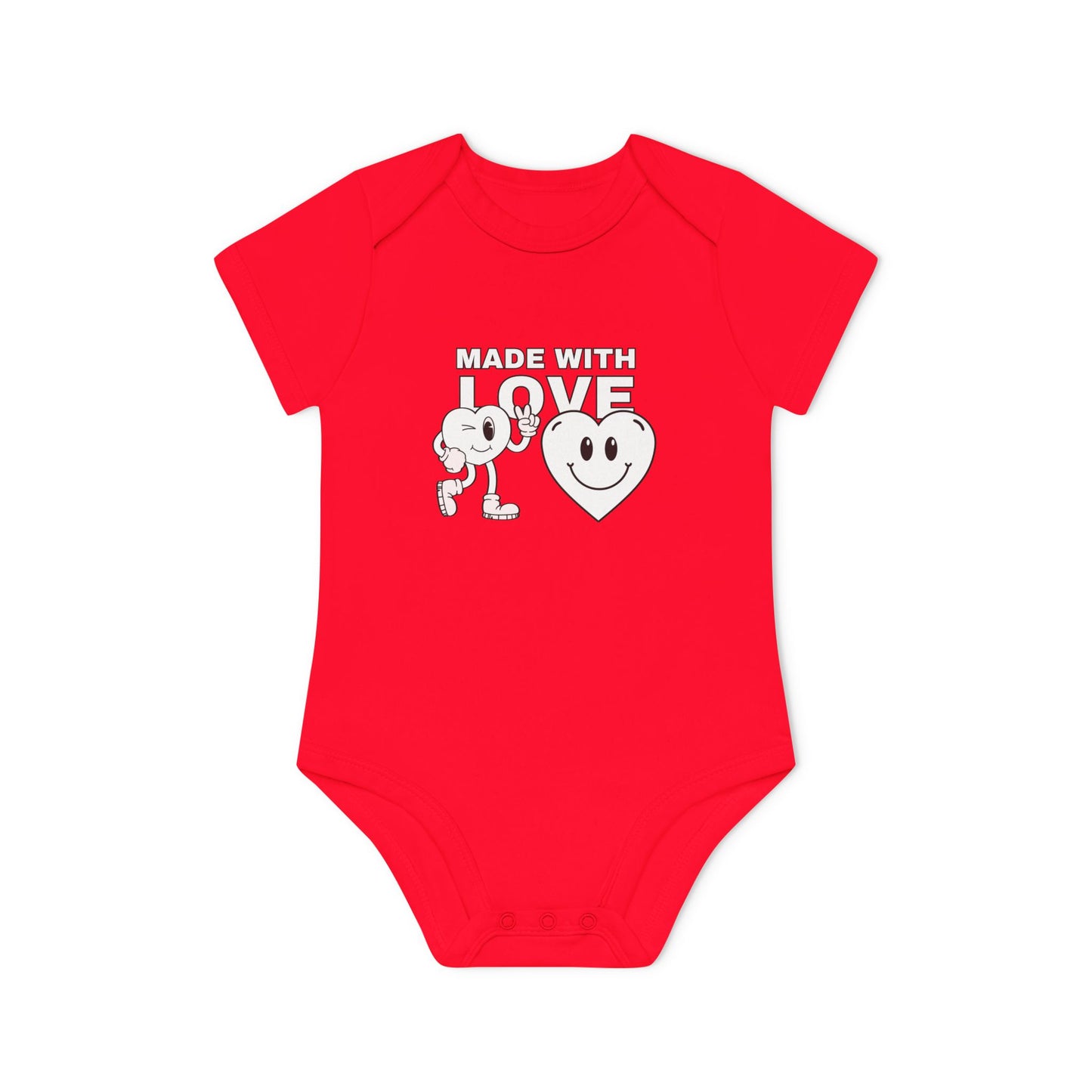Cute Organic Baby Bodysuit - Made with Love, Eco-Friendly Newborn Gift, Baby Shower Outfit, Infant Apparel, Adorable Baby Clothing