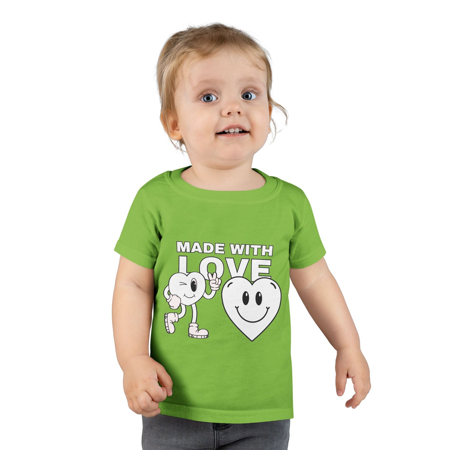 Toddler T-Shirt - Made with Love, Cute Kids Tee, Baby Love Shirt, Gift for Toddlers, Valentine's Day Apparel