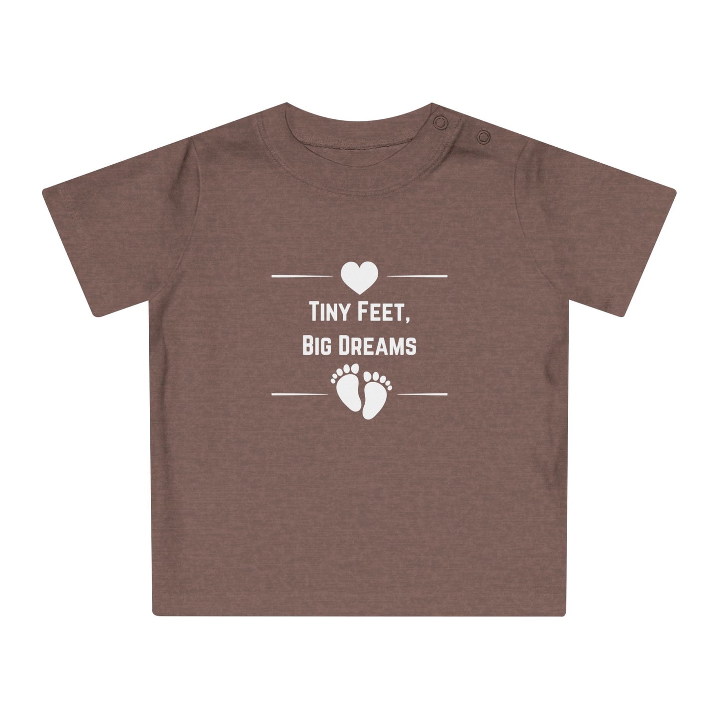 Heartfelt Baby T-Shirt - Tiny Feet Big Dreams, Infant Tee, Newborn Outfit, Baby Shower Gift, Cute Baby Clothes