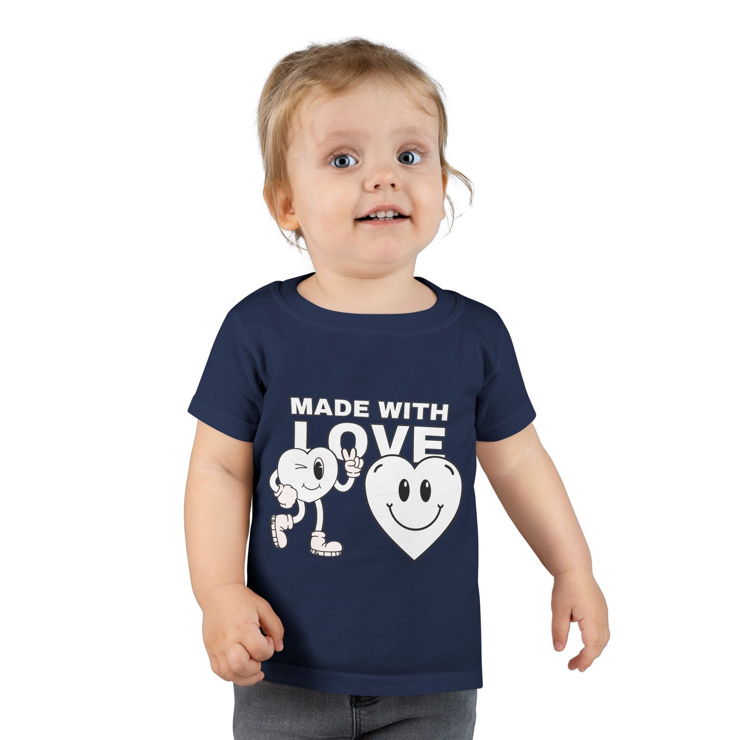 Toddler T-Shirt - Made with Love, Cute Kids Tee, Baby Love Shirt, Gift for Toddlers, Valentine's Day Apparel