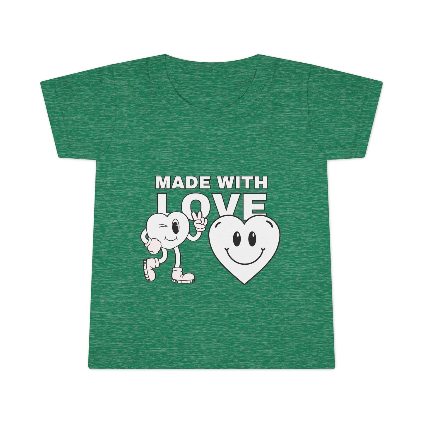 Toddler T-Shirt - Made with Love, Cute Kids Tee, Baby Love Shirt, Gift for Toddlers, Valentine's Day Apparel