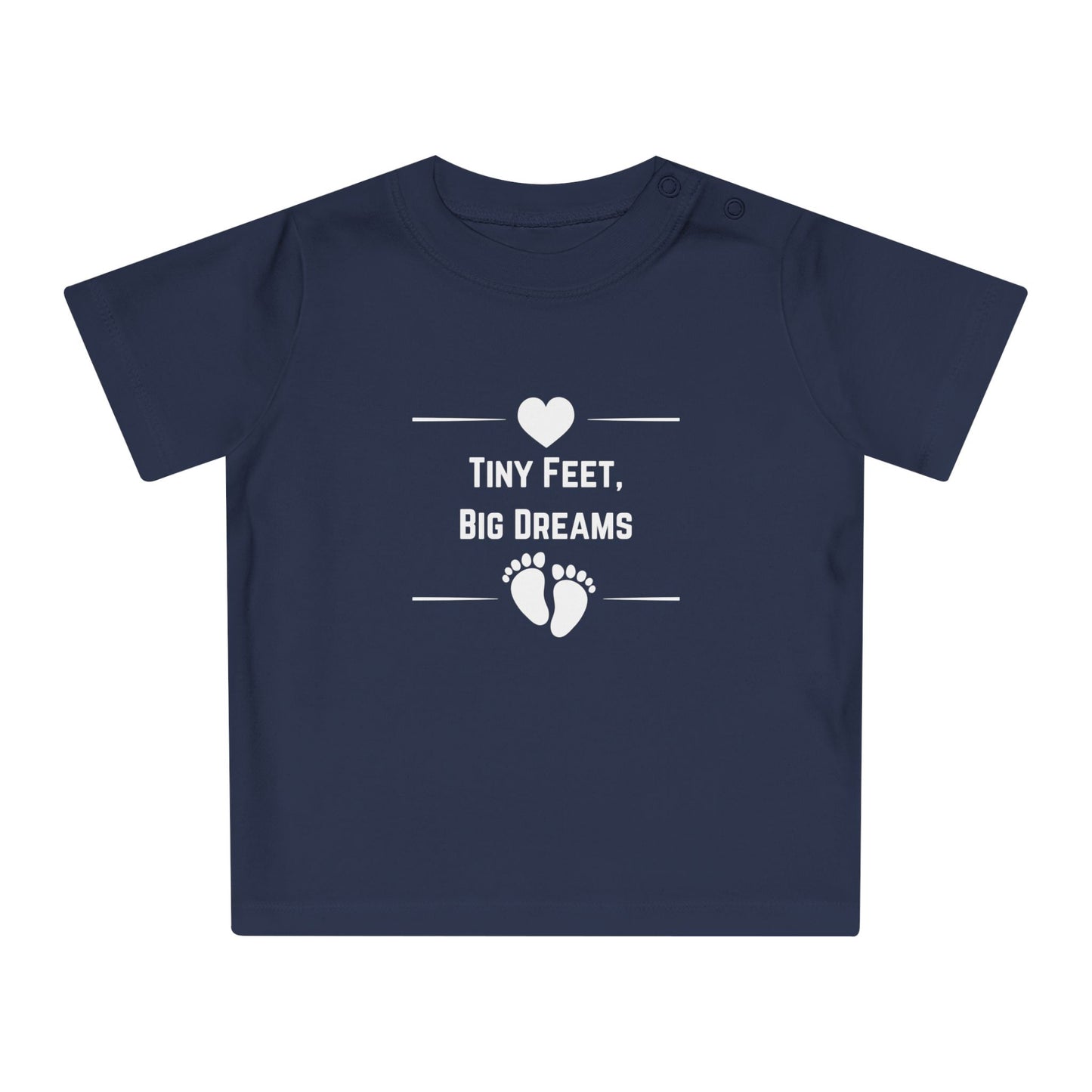 Heartfelt Baby T-Shirt - Tiny Feet Big Dreams, Infant Tee, Newborn Outfit, Baby Shower Gift, Cute Baby Clothes
