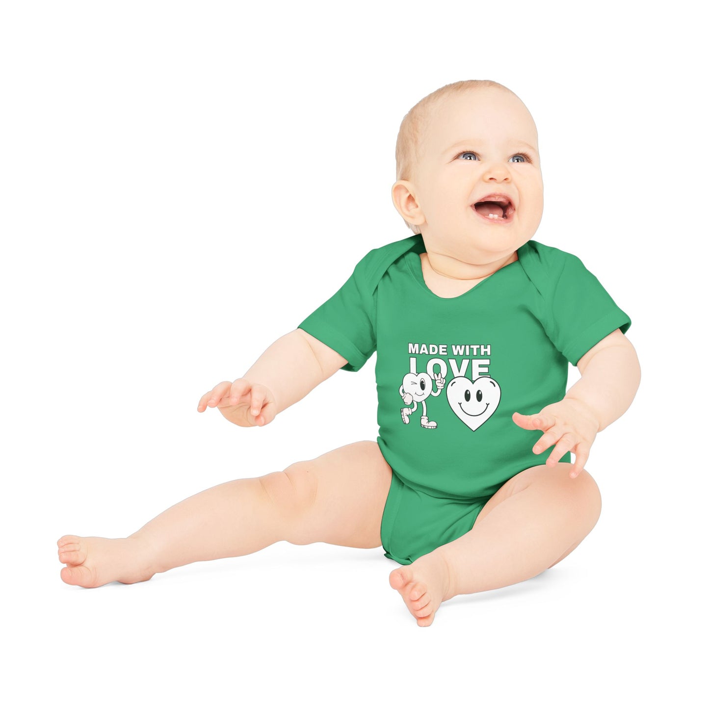 Cute Organic Baby Bodysuit - Made with Love, Eco-Friendly Newborn Gift, Baby Shower Outfit, Infant Apparel, Adorable Baby Clothing