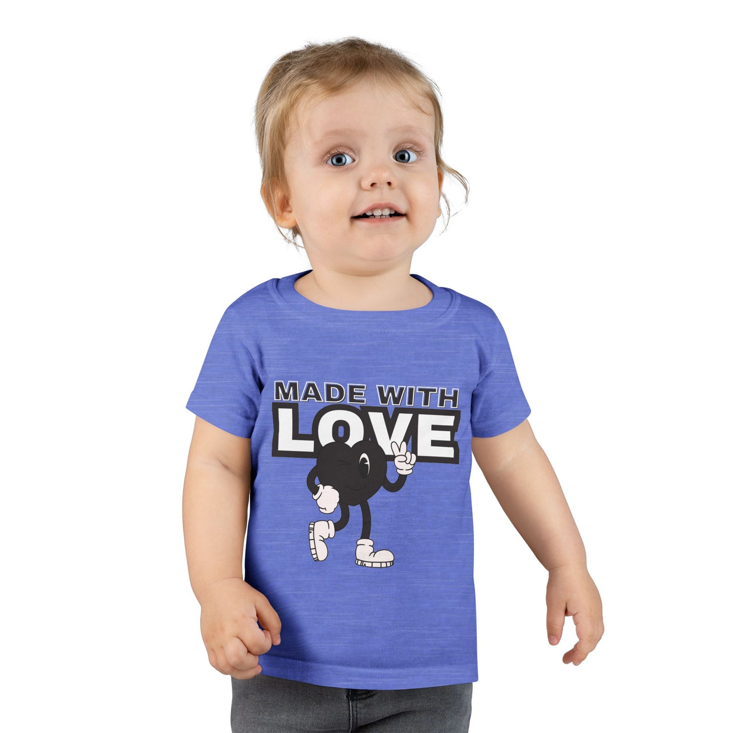 Toddler T-Shirt: Made with Love Graphic Tee, Cute Gift, Kids Apparel, Birthday Outfit, Everyday Wear