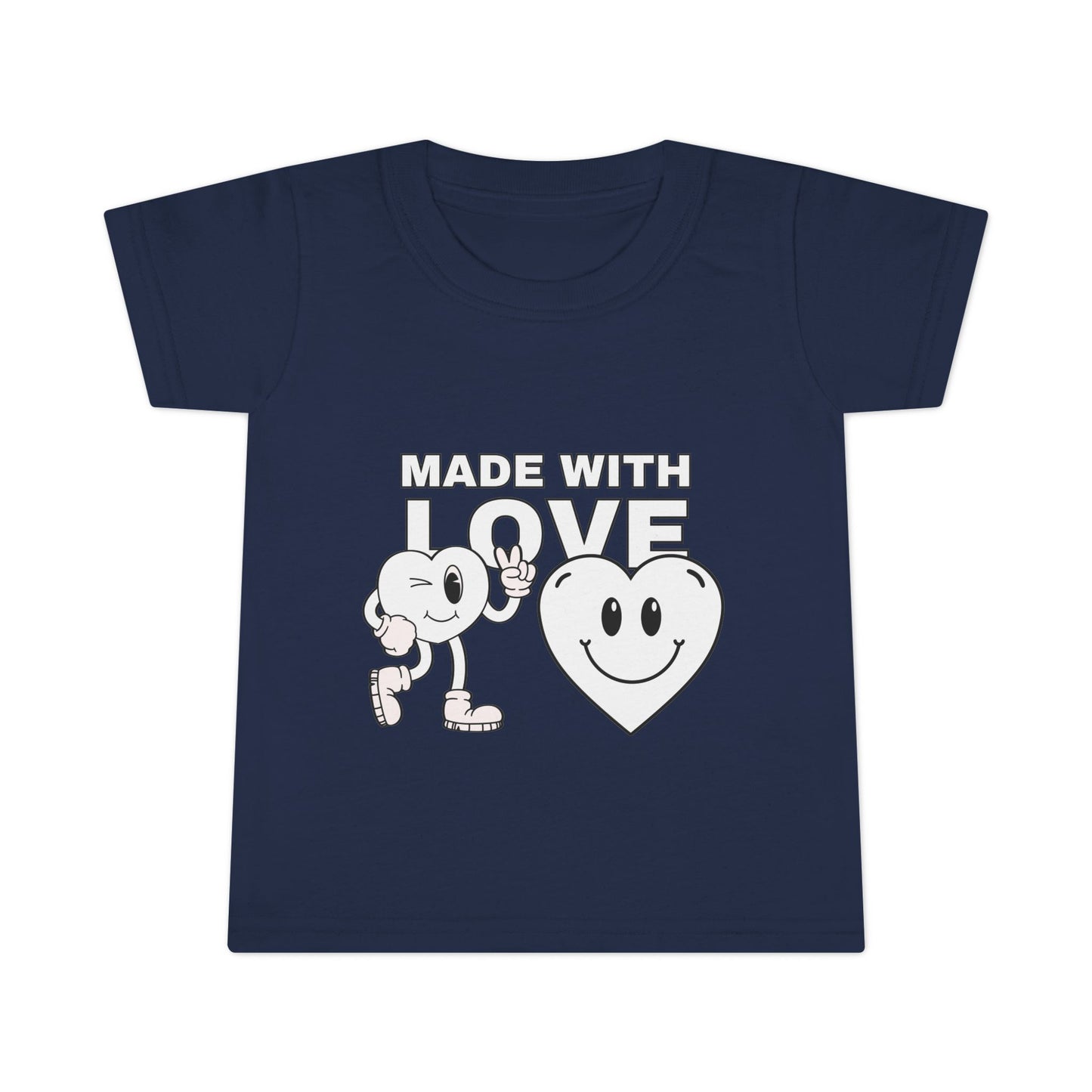 Toddler T-Shirt - Made with Love, Cute Kids Tee, Baby Love Shirt, Gift for Toddlers, Valentine's Day Apparel