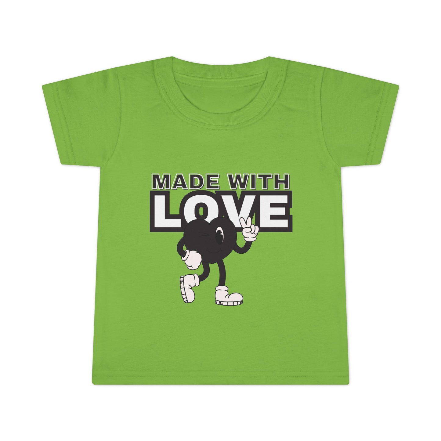 Toddler T-Shirt: Made with Love Graphic Tee, Cute Gift, Kids Apparel, Birthday Outfit, Everyday Wear