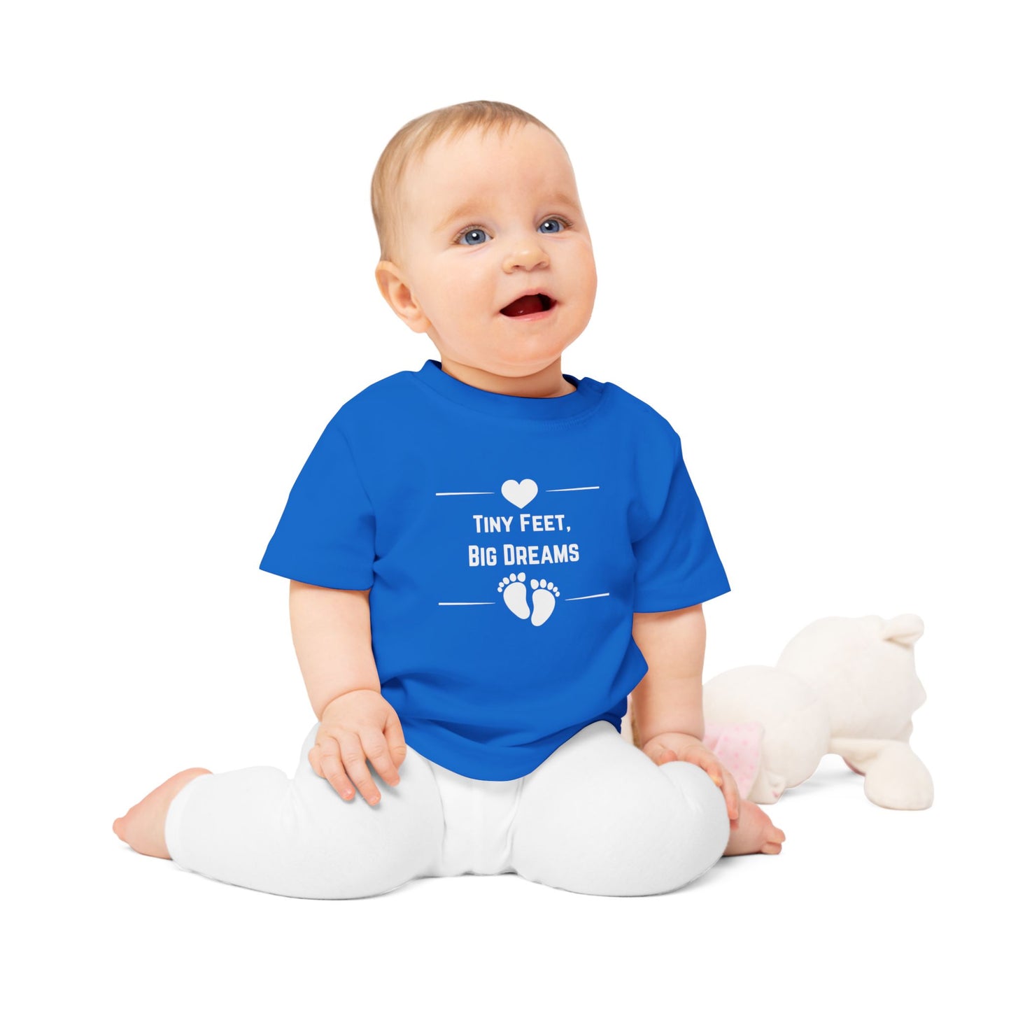 Heartfelt Baby T-Shirt - Tiny Feet Big Dreams, Infant Tee, Newborn Outfit, Baby Shower Gift, Cute Baby Clothes