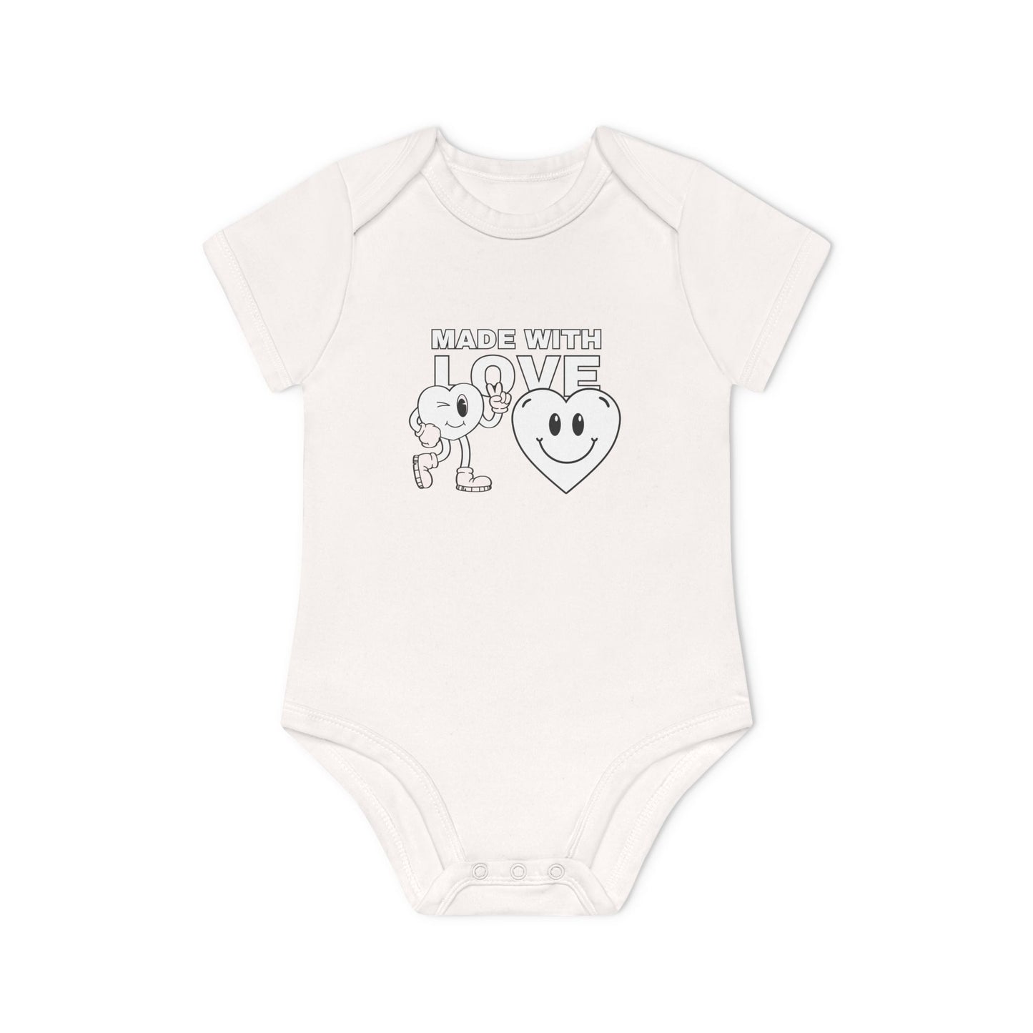 Cute Organic Baby Bodysuit - Made with Love, Eco-Friendly Newborn Gift, Baby Shower Outfit, Infant Apparel, Adorable Baby Clothing