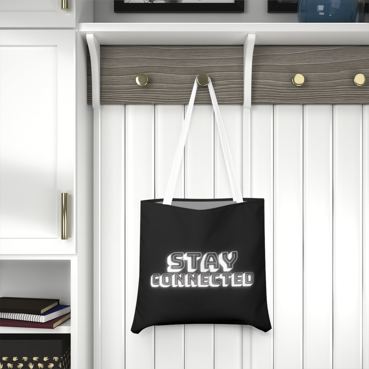 Stylish Shoulder Tote Bag - Stay Connected, Trendy Tote, Everyday Carry Bag, Gift for Friends, Fashion Statement, Eco-Friendly Bag