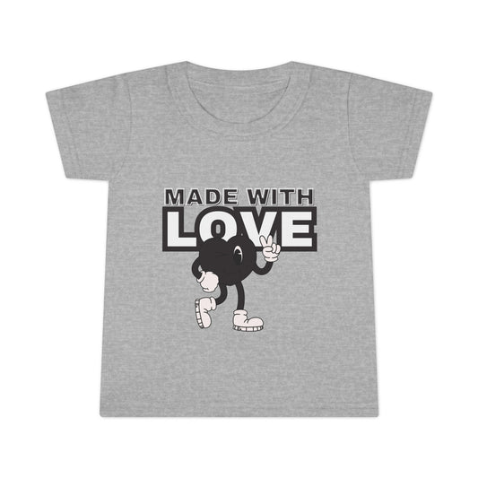 Toddler T-Shirt: Made with Love Graphic Tee, Cute Gift, Kids Apparel, Birthday Outfit, Everyday Wear