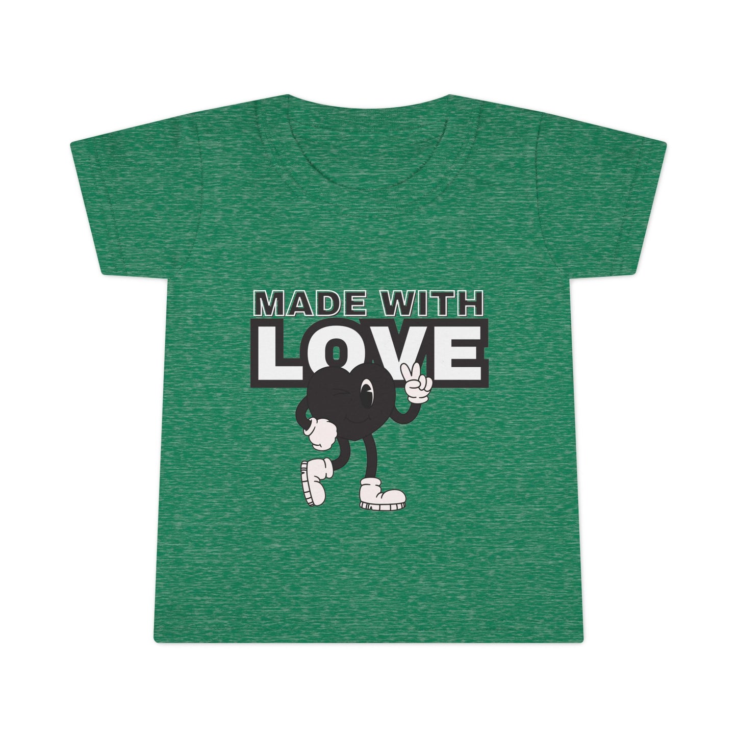 Toddler T-Shirt: Made with Love Graphic Tee, Cute Gift, Kids Apparel, Birthday Outfit, Everyday Wear