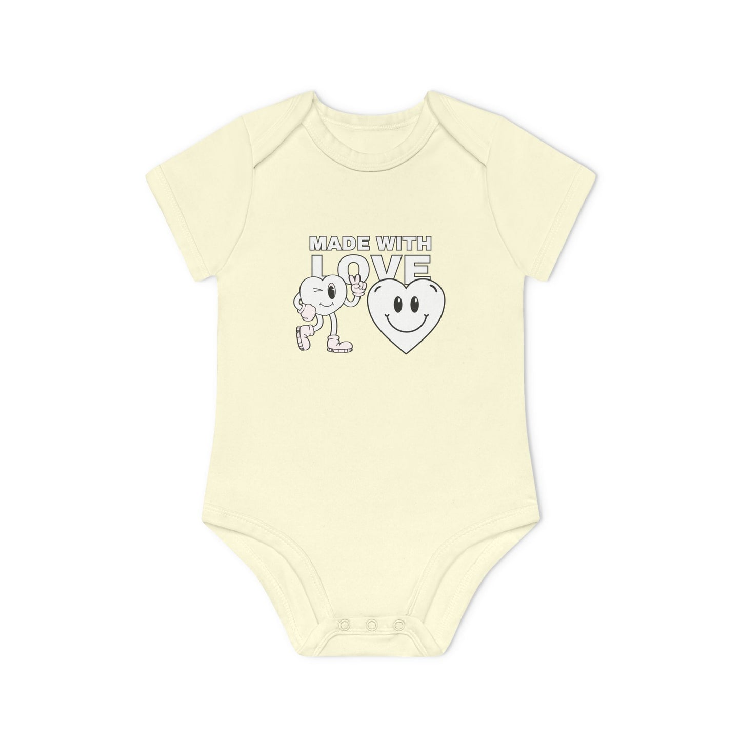 Cute Organic Baby Bodysuit - Made with Love, Eco-Friendly Newborn Gift, Baby Shower Outfit, Infant Apparel, Adorable Baby Clothing