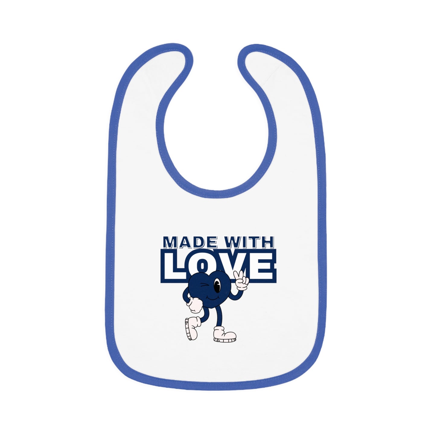 Cute Baby Bib, "Made with Love" Infant Bib, Unique Baby Shower Gift, Adorable Feeding Bib, Baby Accessories