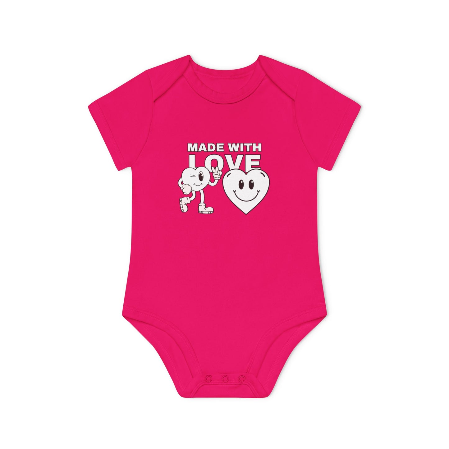 Cute Organic Baby Bodysuit - Made with Love, Eco-Friendly Newborn Gift, Baby Shower Outfit, Infant Apparel, Adorable Baby Clothing