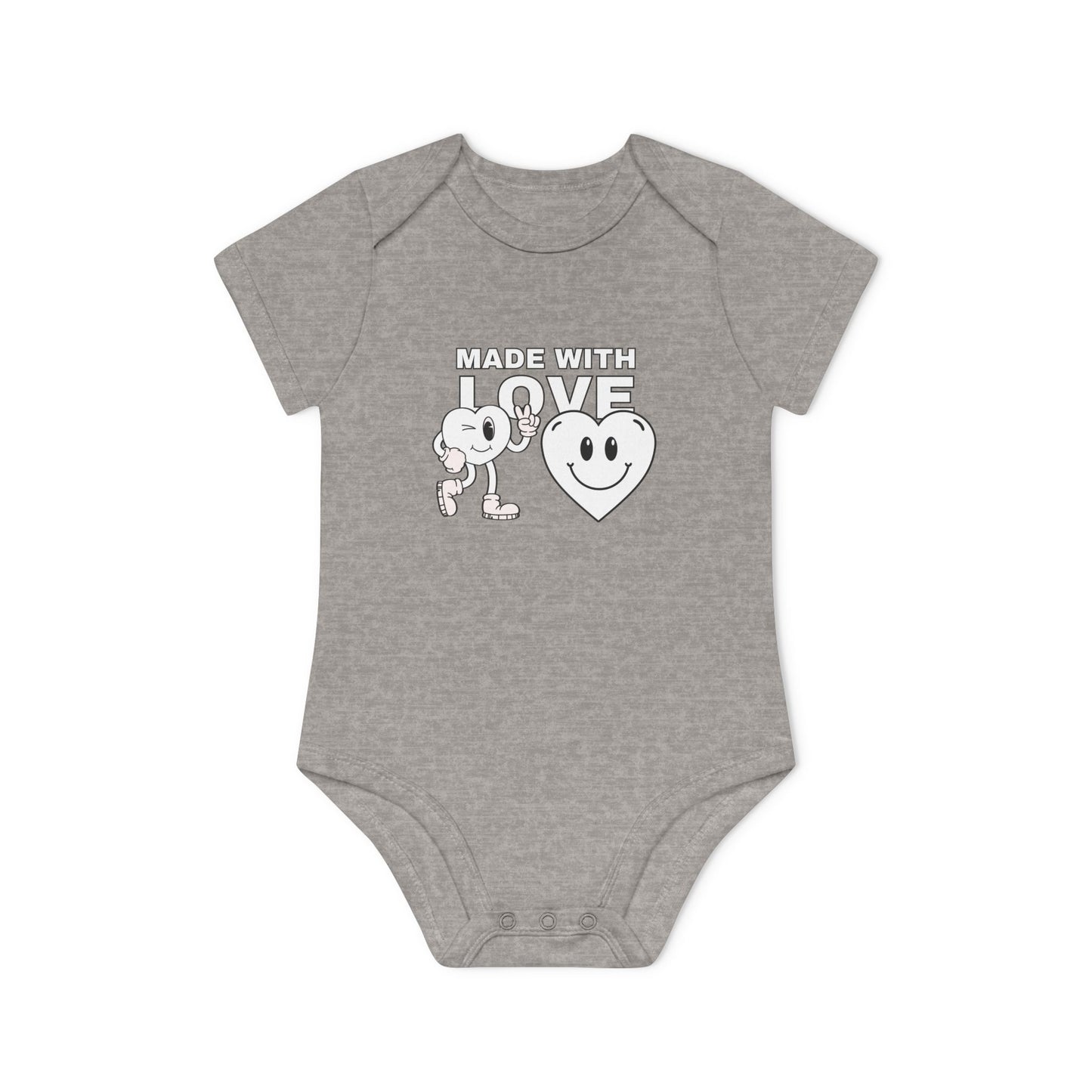 Cute Organic Baby Bodysuit - Made with Love, Eco-Friendly Newborn Gift, Baby Shower Outfit, Infant Apparel, Adorable Baby Clothing