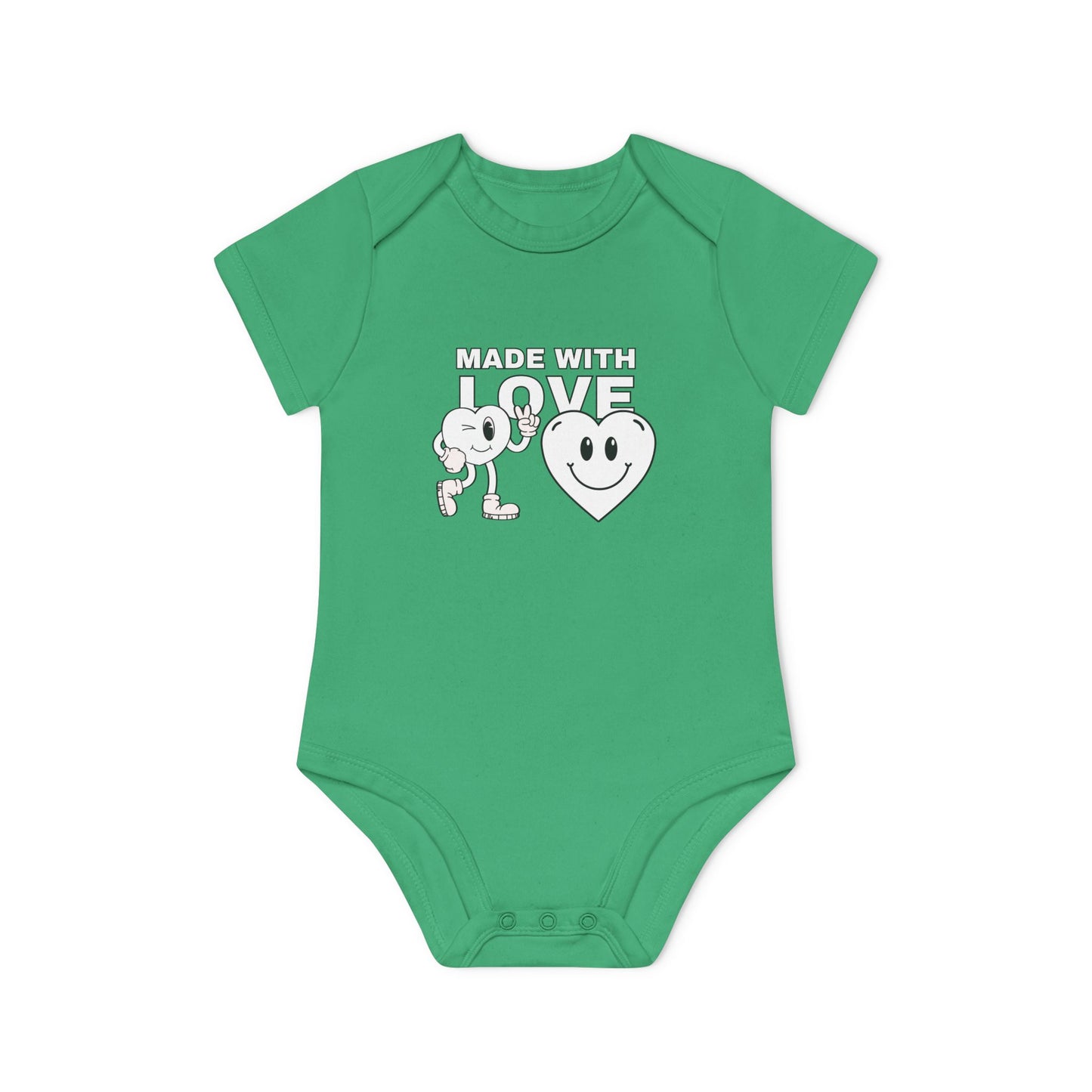 Cute Organic Baby Bodysuit - Made with Love, Eco-Friendly Newborn Gift, Baby Shower Outfit, Infant Apparel, Adorable Baby Clothing