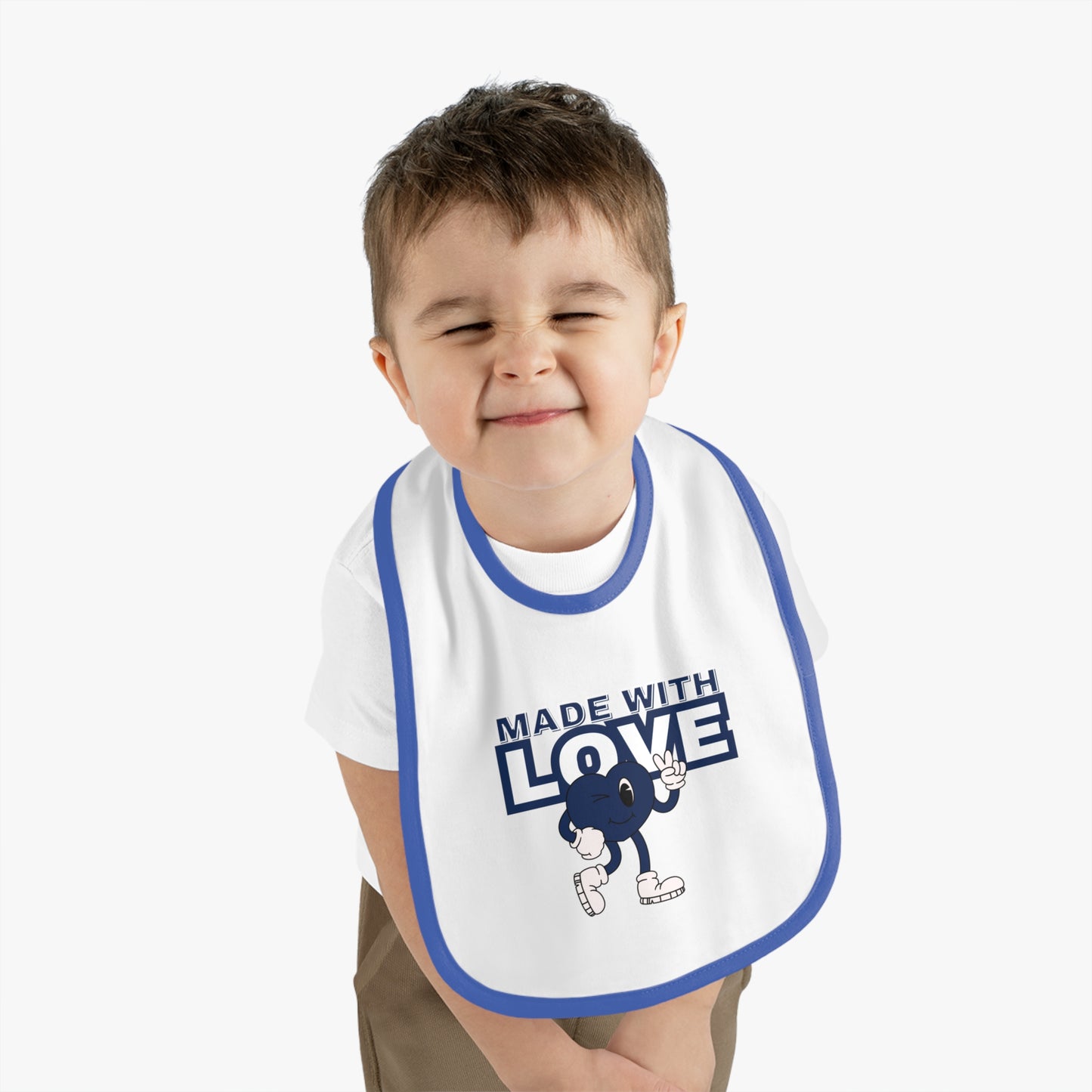 Cute Baby Bib, "Made with Love" Infant Bib, Unique Baby Shower Gift, Adorable Feeding Bib, Baby Accessories