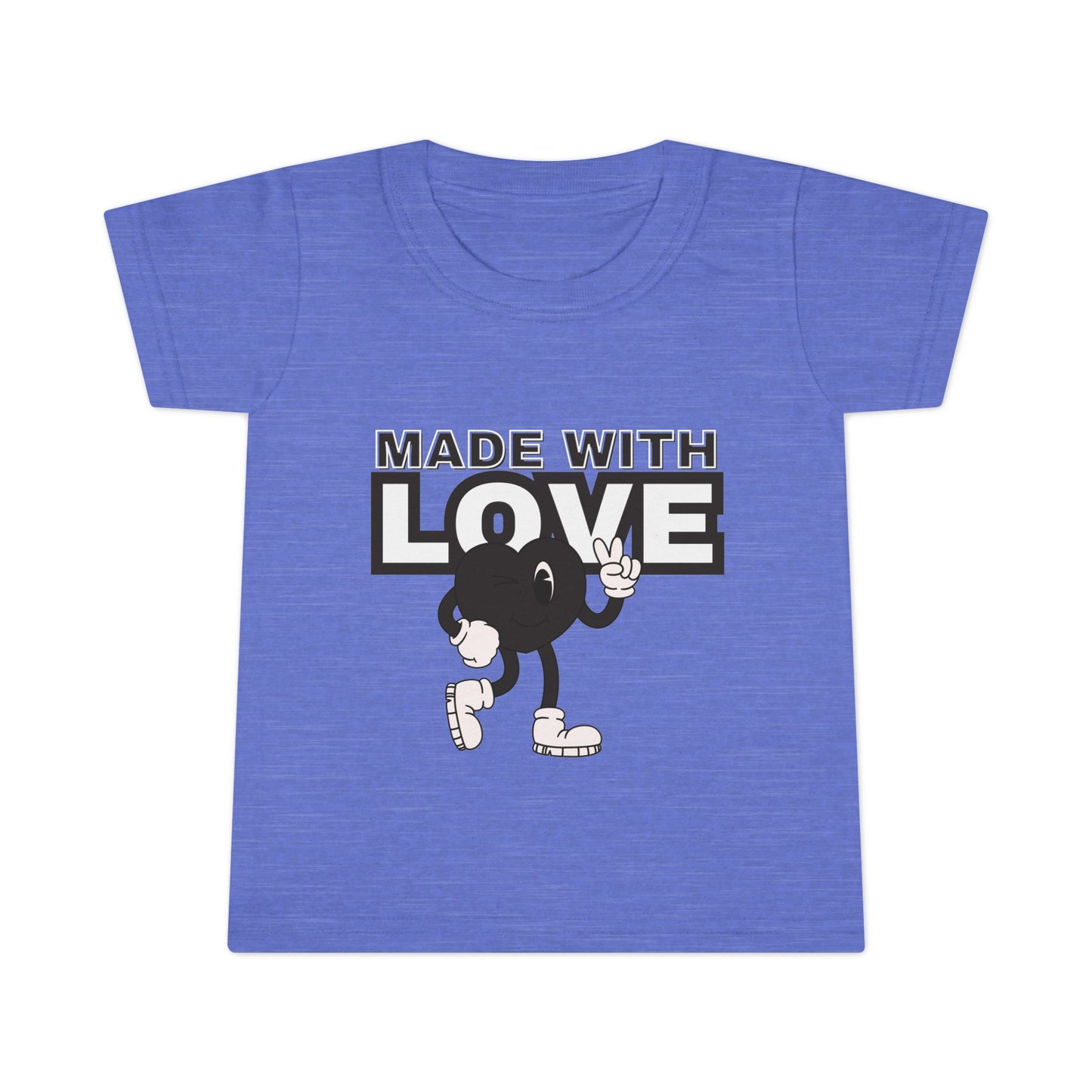 Toddler T-Shirt: Made with Love Graphic Tee, Cute Gift, Kids Apparel, Birthday Outfit, Everyday Wear